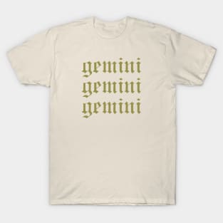 Sage Green Gemini Astrology Zodiac T-Shirt